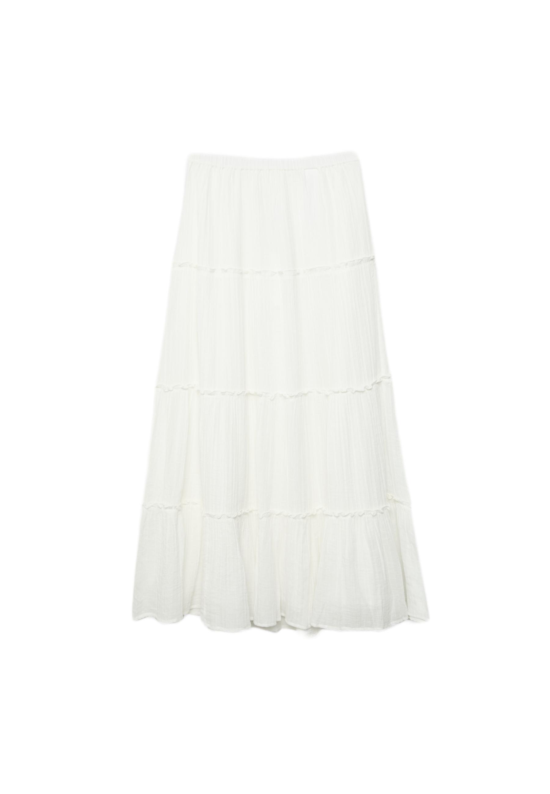 Long panelled skirt — White