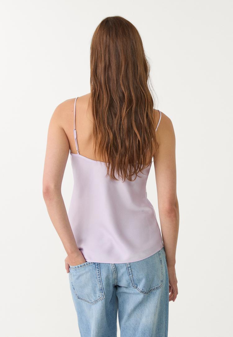 top satinado encaje
