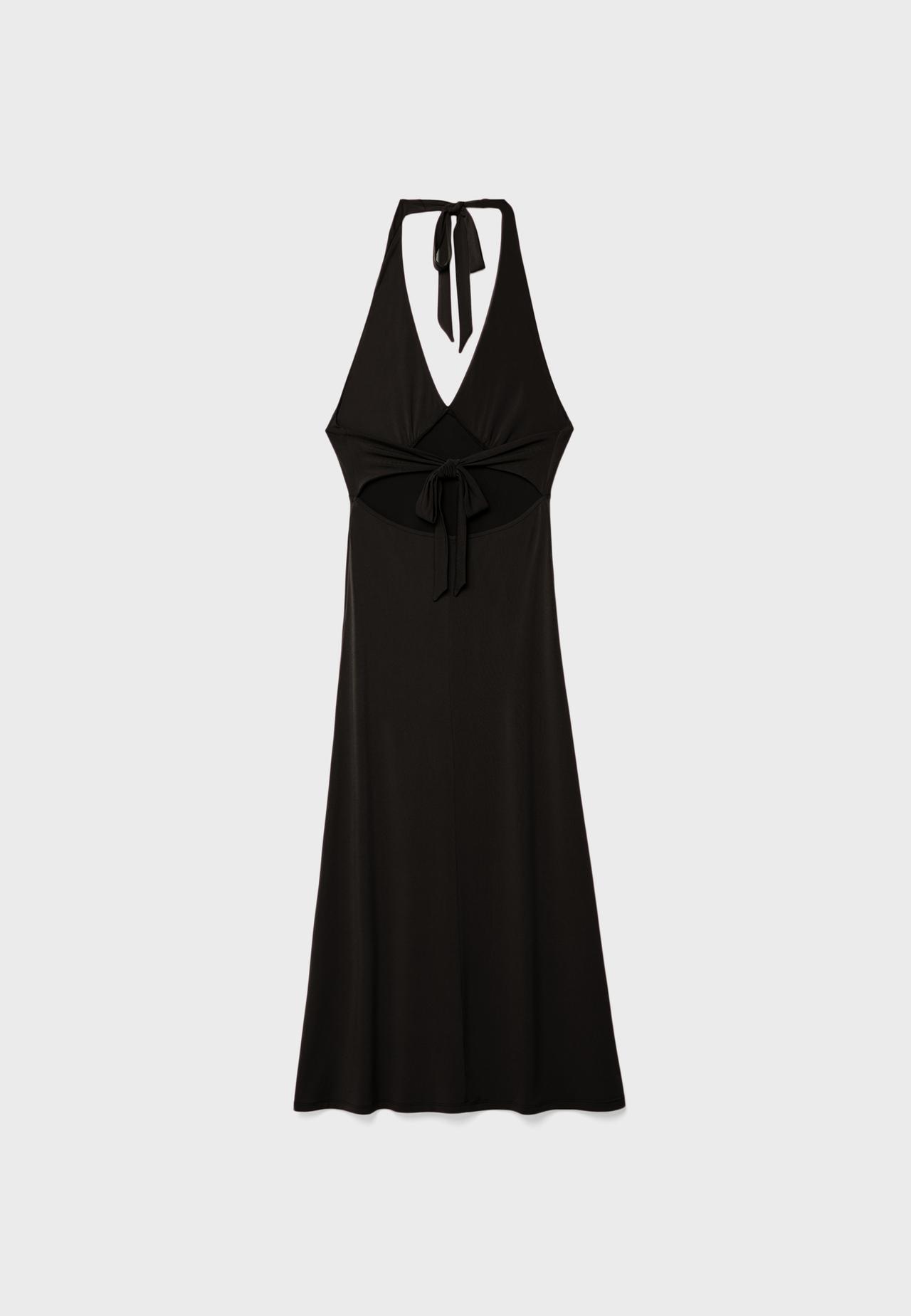 Midi dress with back knot — Black