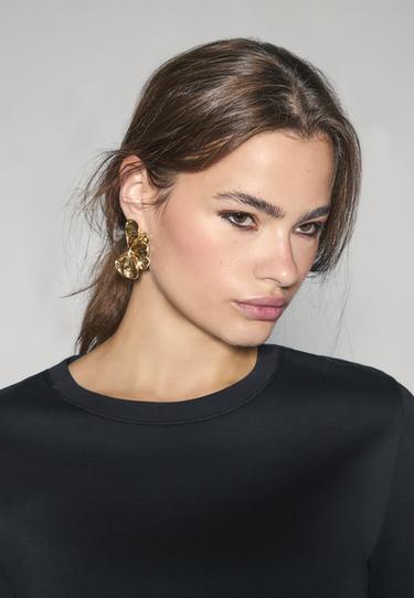Flower fan earrings — Gold 4