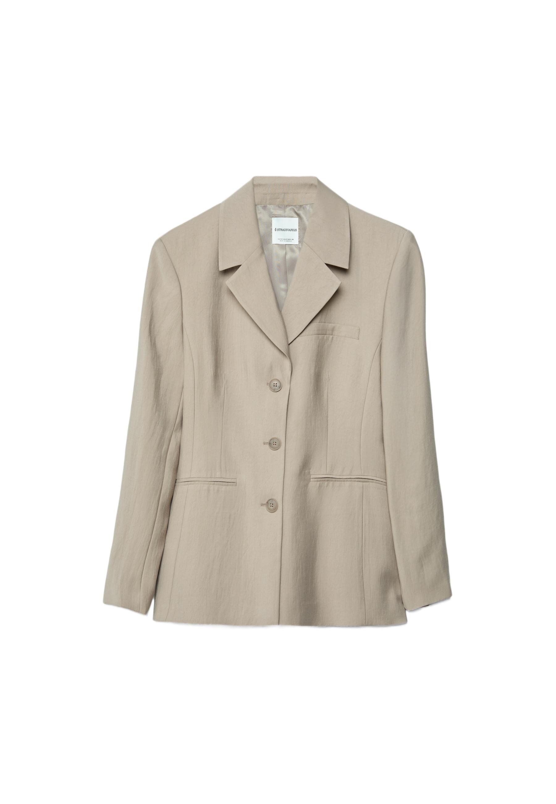 Fitted 3-button blazer — Brown