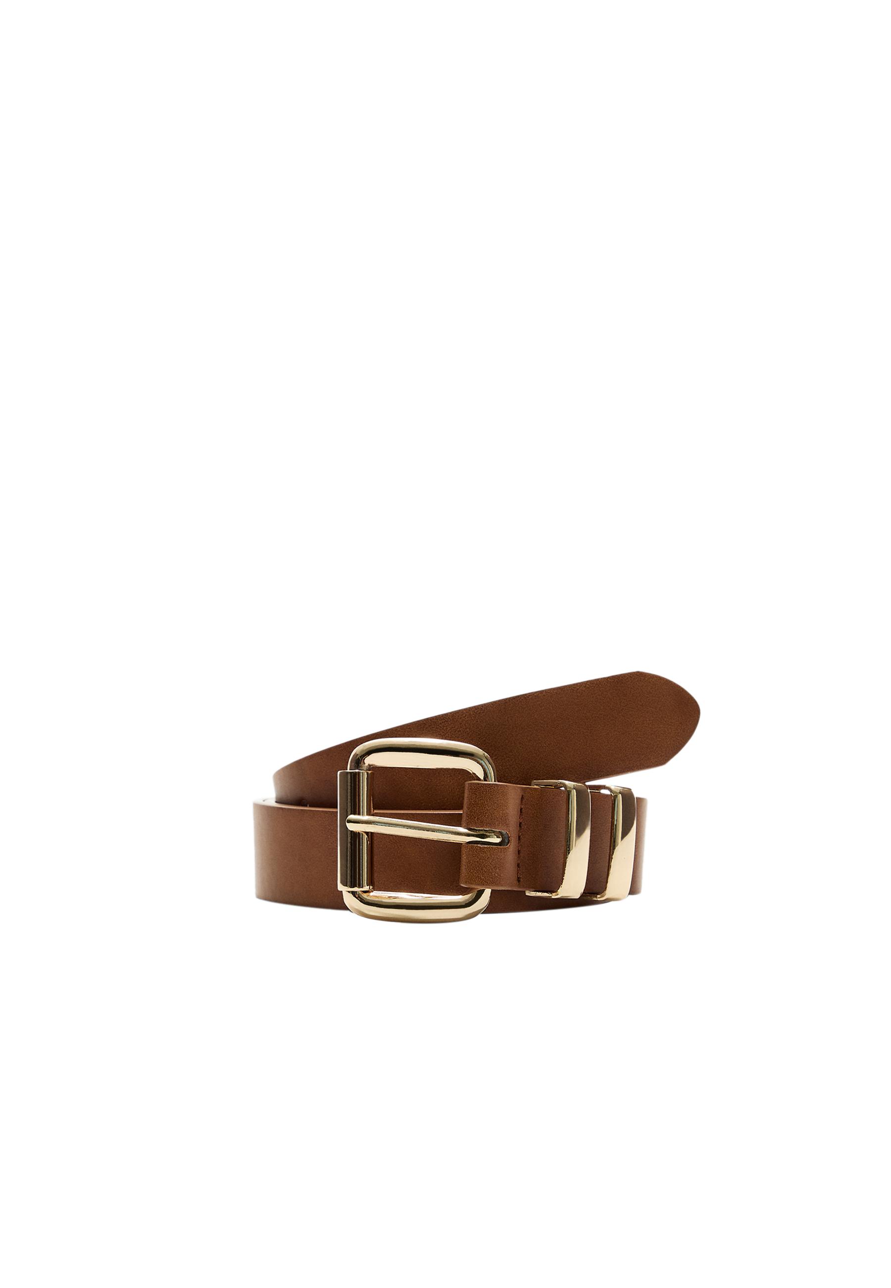 Basic belt with square buckle — Brown