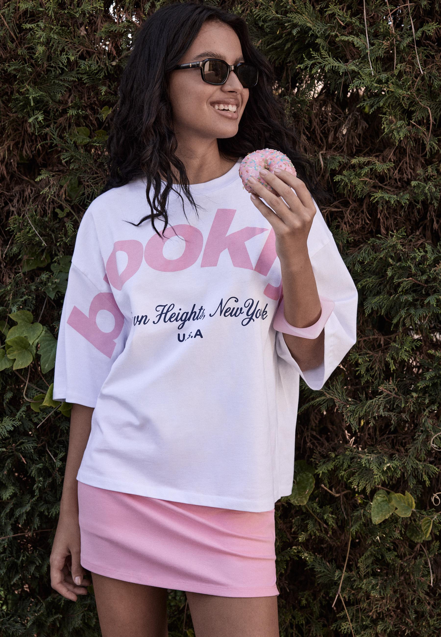 Short sleeve positional T-shirt — Ecru