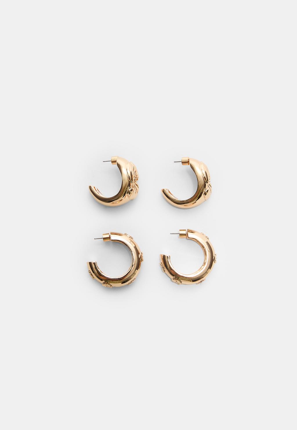Set 2 pendientes volumen flor