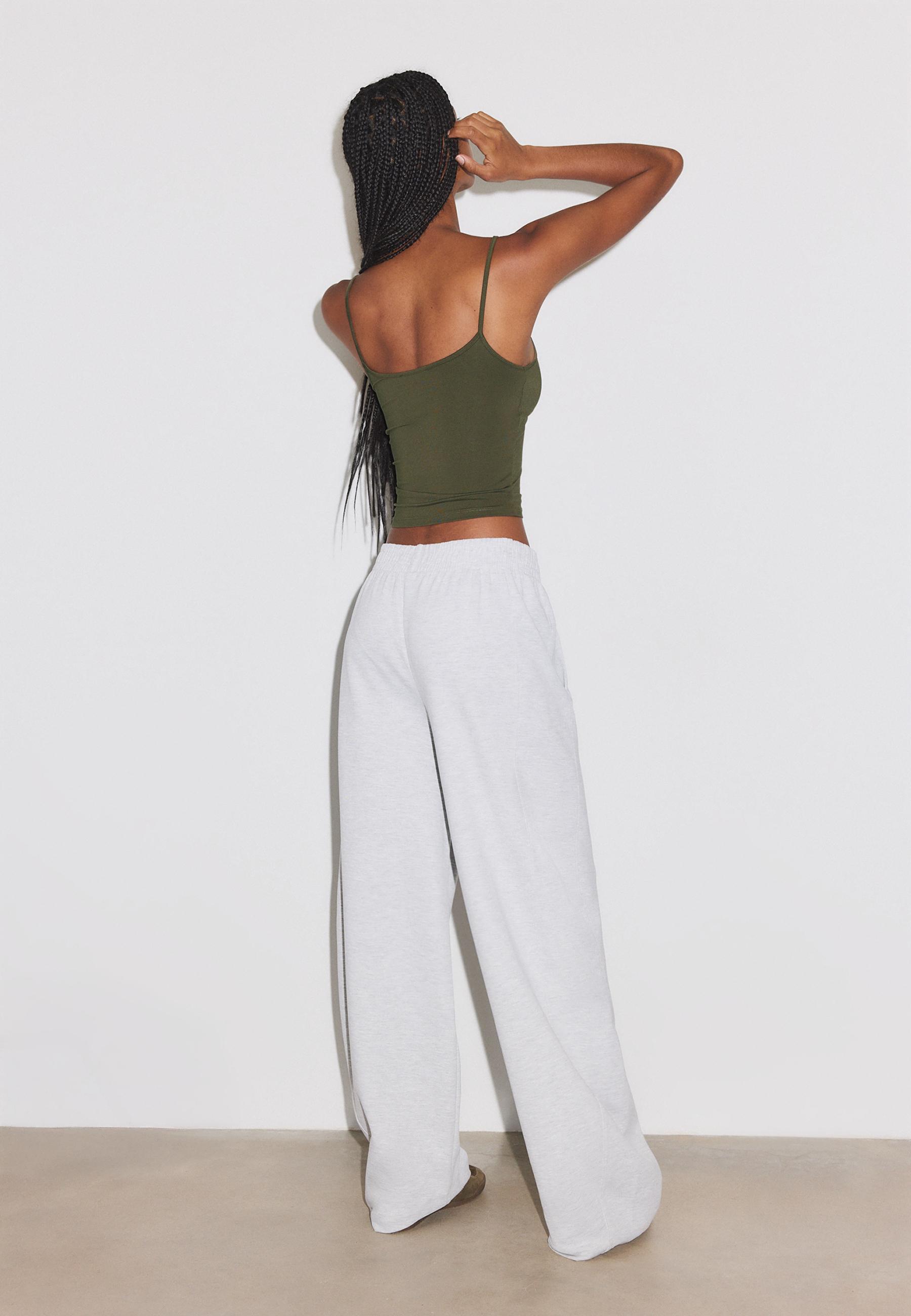 Barrel jogger trousers — Grey melange