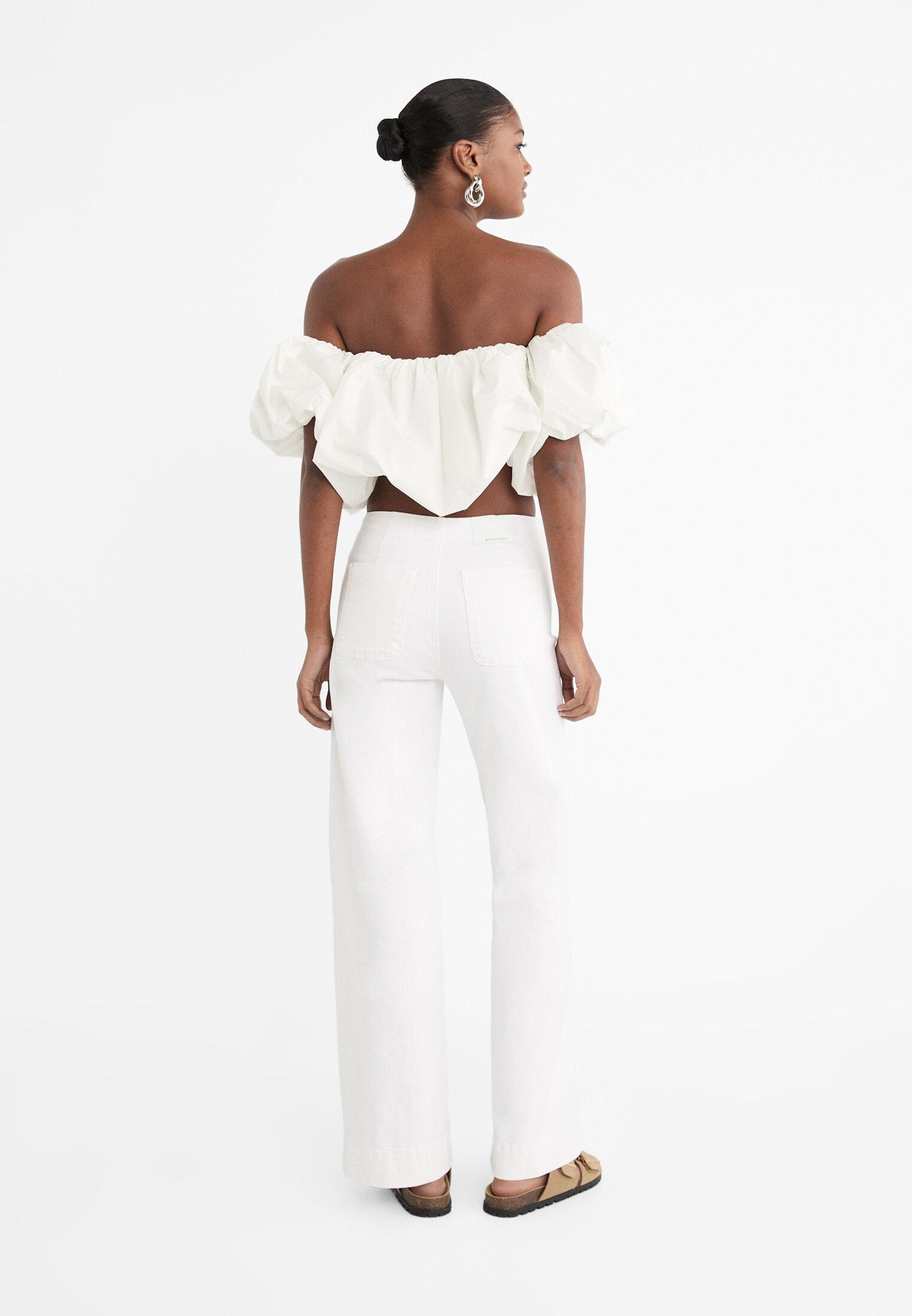 D77 Minimalist trousers with pockets — White