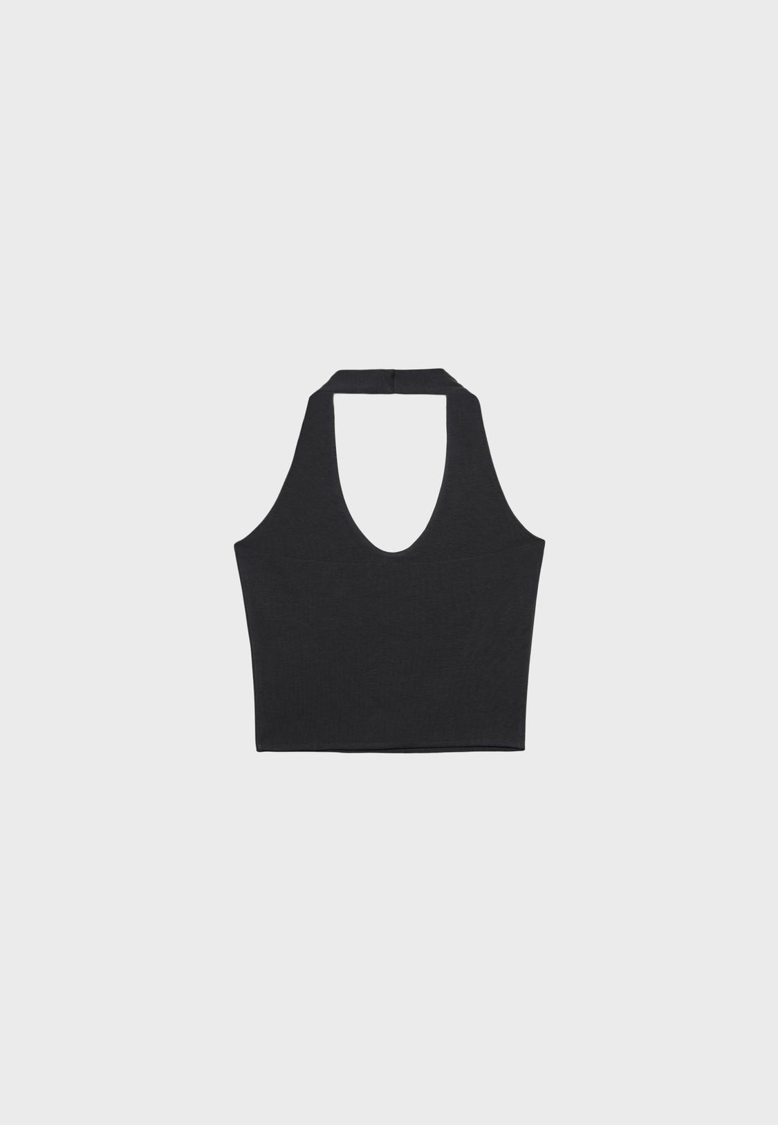 Halter crop top - Women's fashion | Stradivarius United States, image size:1125x1625