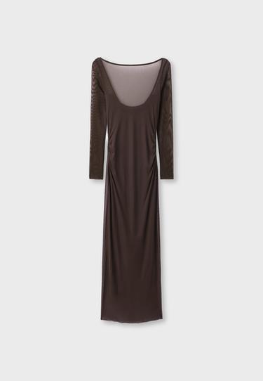 Open back midi dress — Brown 7