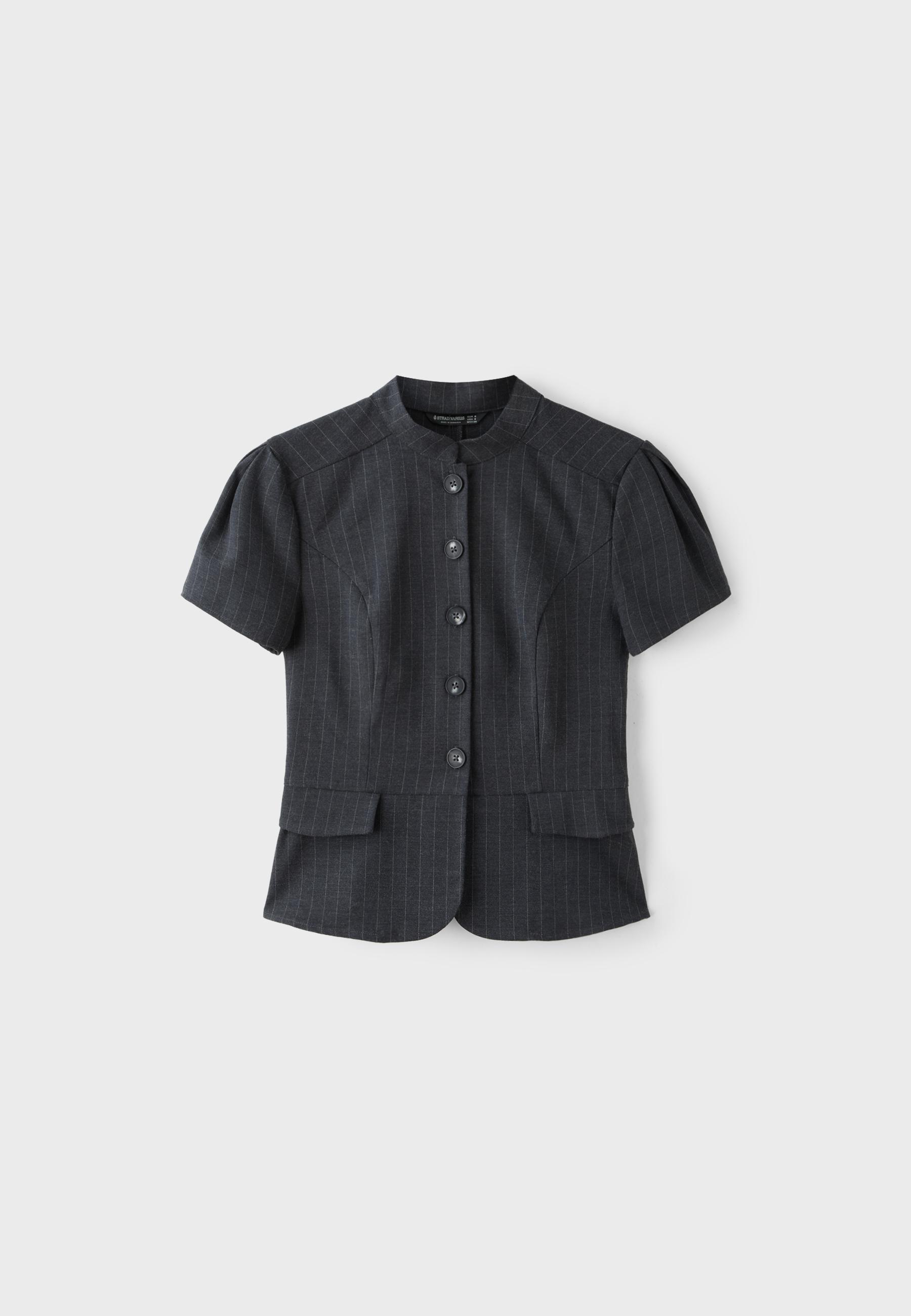 Fitted short sleeve shirt — Dark grey