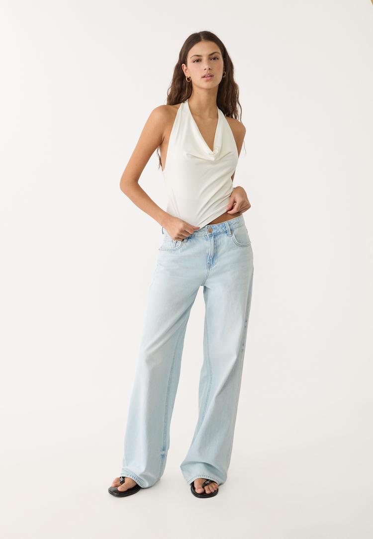 top halter escote fluido
