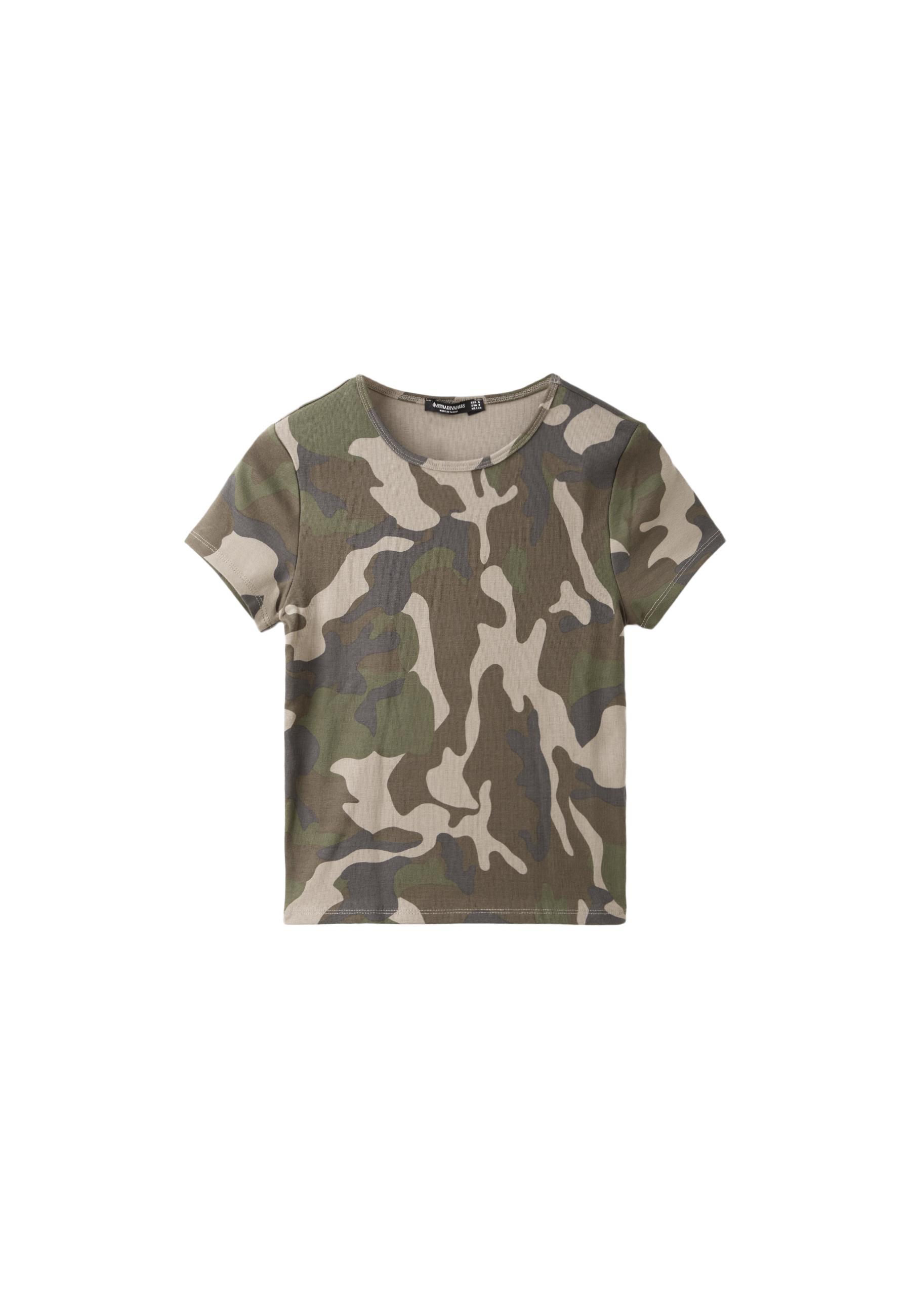 Slim fit printed T-shirt — Khaki