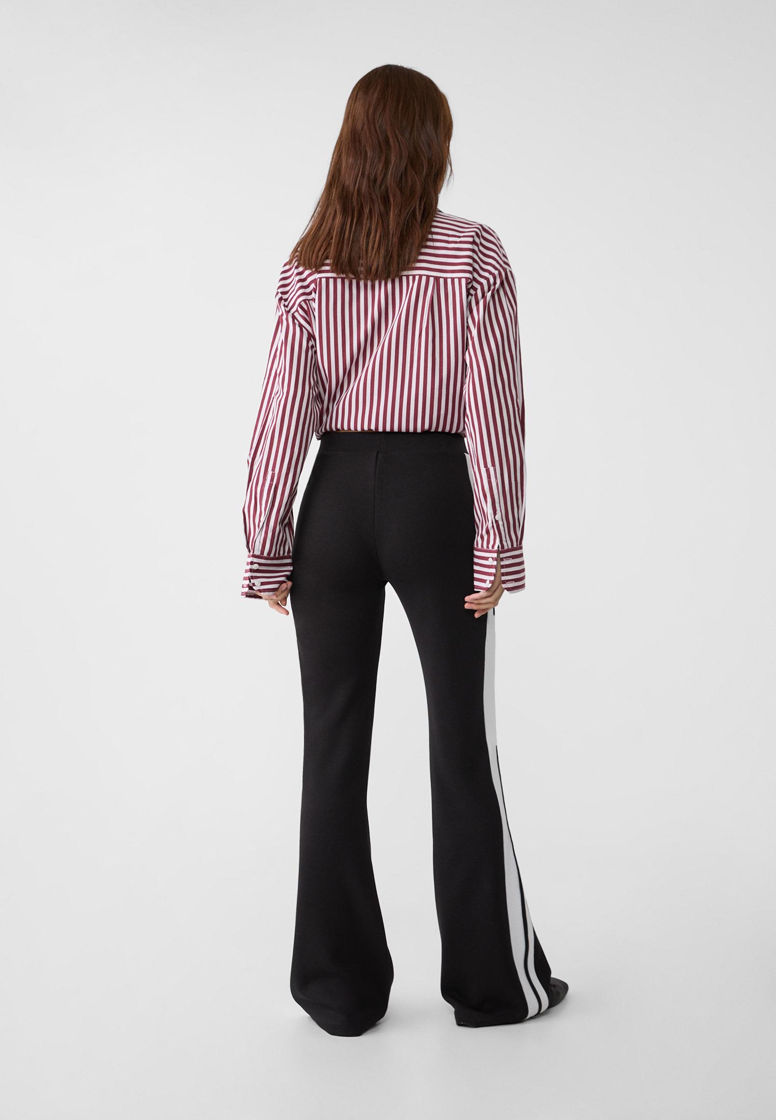 Flared side stripe trousers Women s fashion Stradivarius Canada