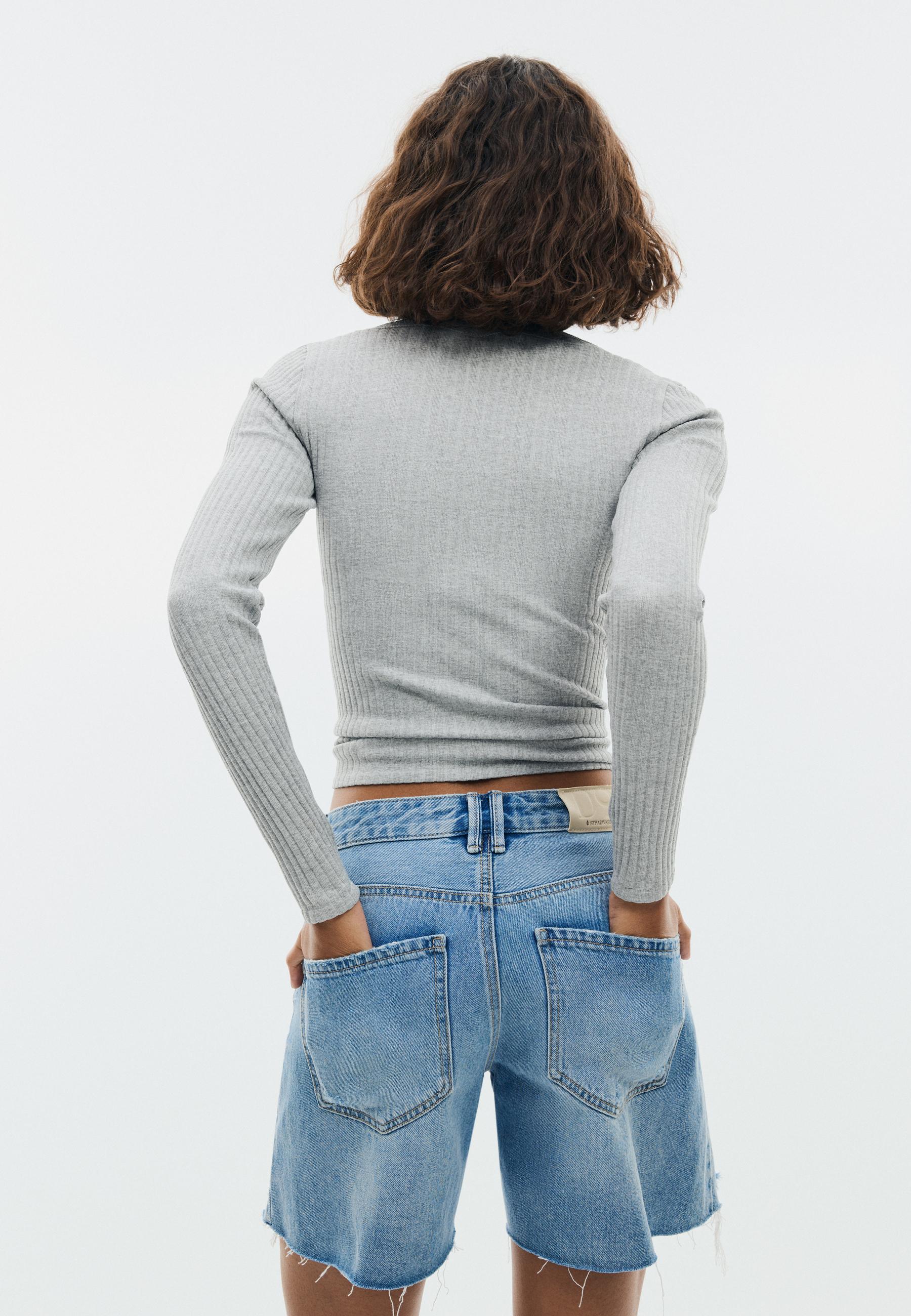 Seamless lace top — Grey melange