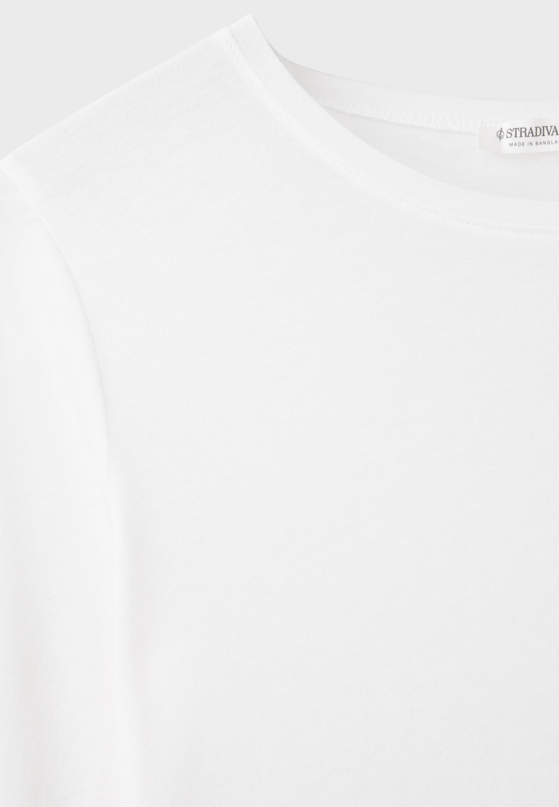 Stradivarius %100 supima® pamuklu uzun kollu t-shirt görsel 8