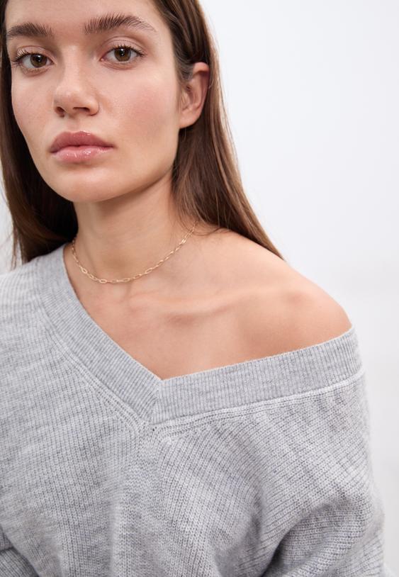 jersey cuello pico enfeltrado