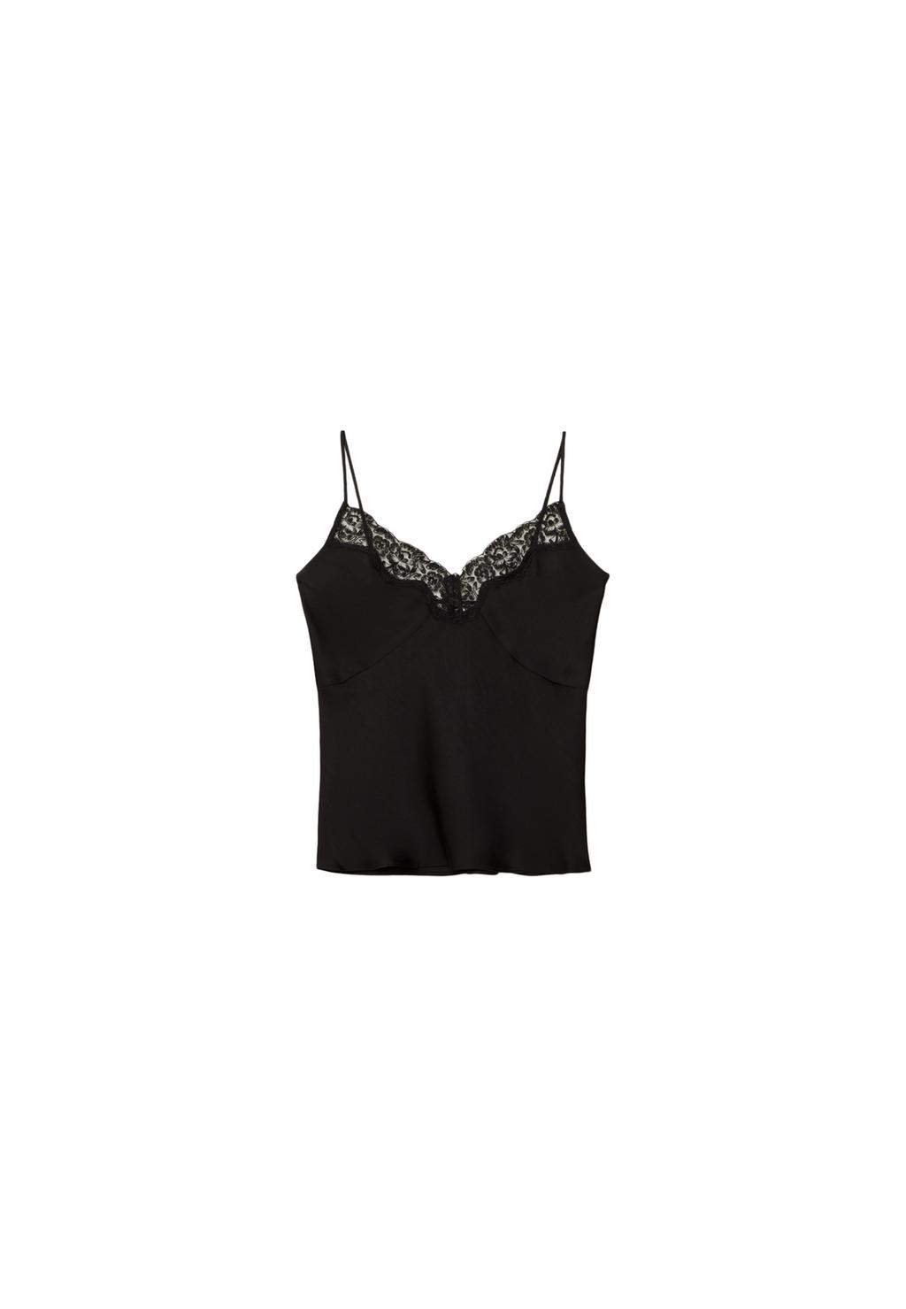 Glossy lace top