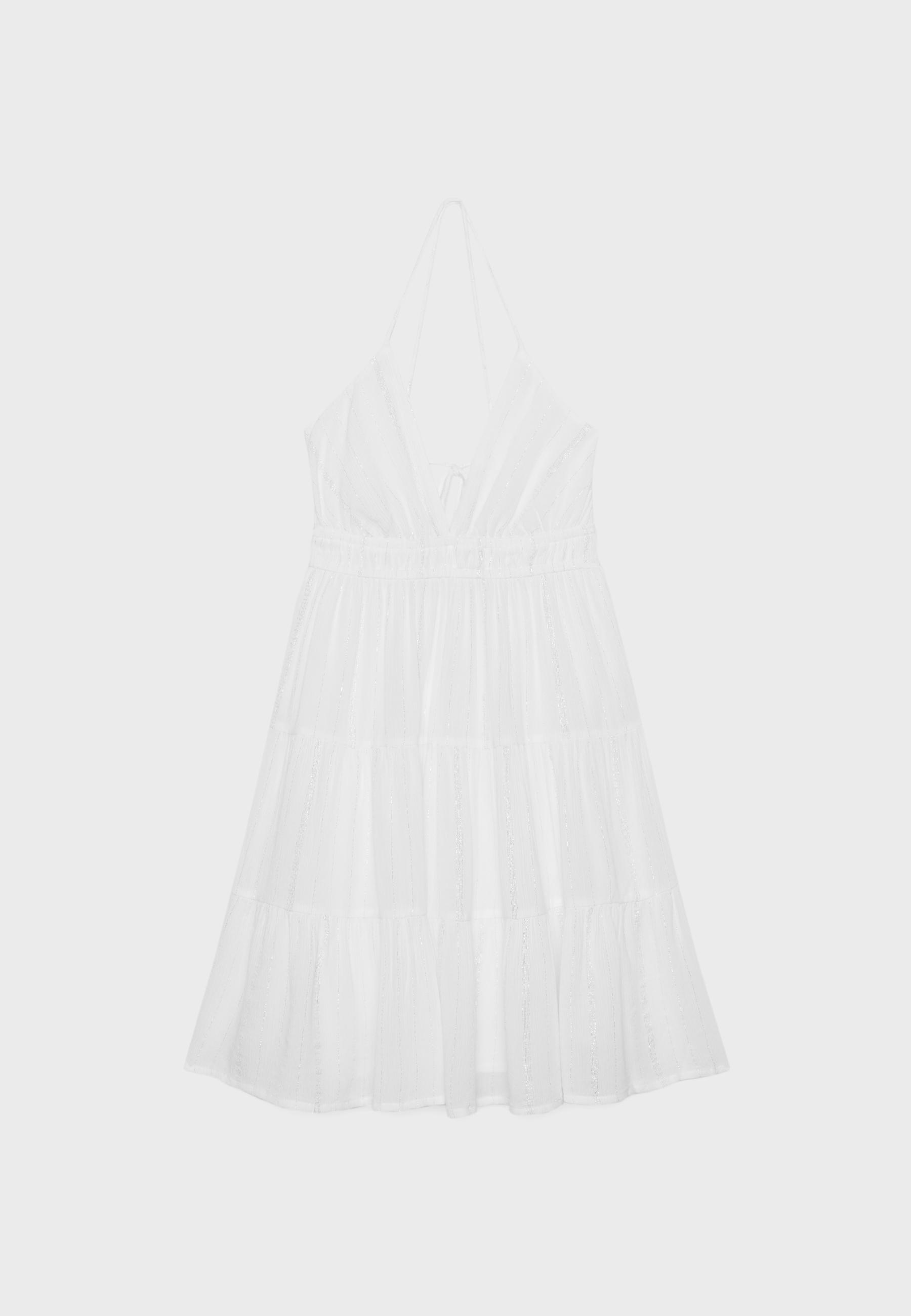 Short dress with open back — White