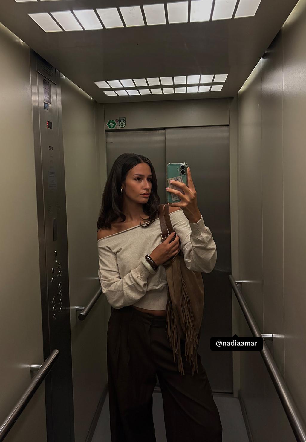 Bolso efecto ante maxi flecos