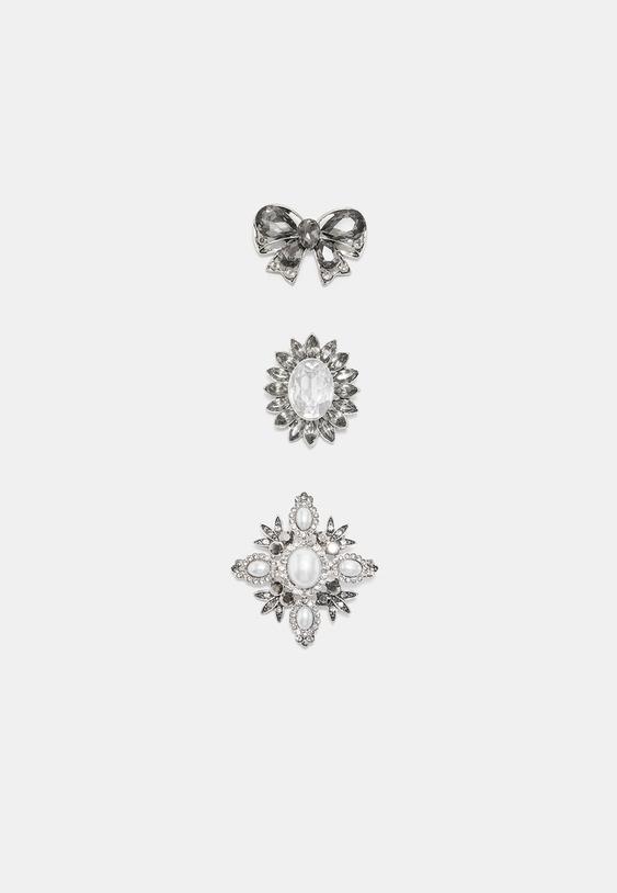 lot de 3 broches bijoux