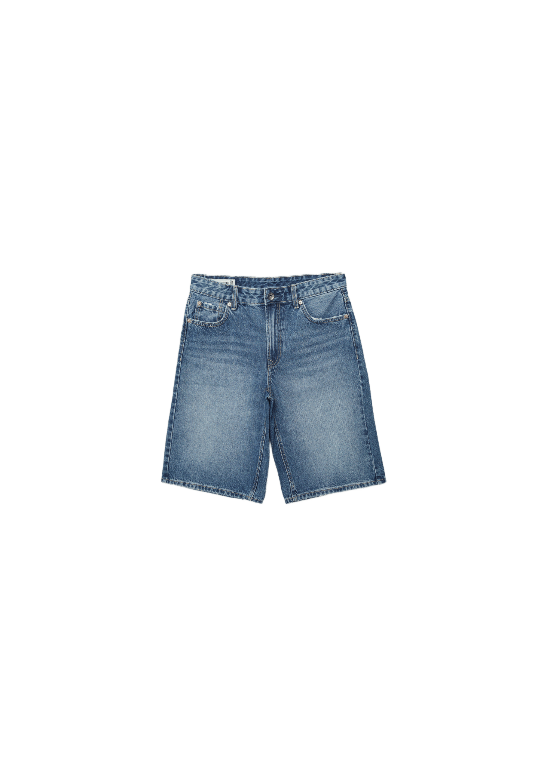 Baggy denim Bermuda shorts — MEDIUM DENIM WASH