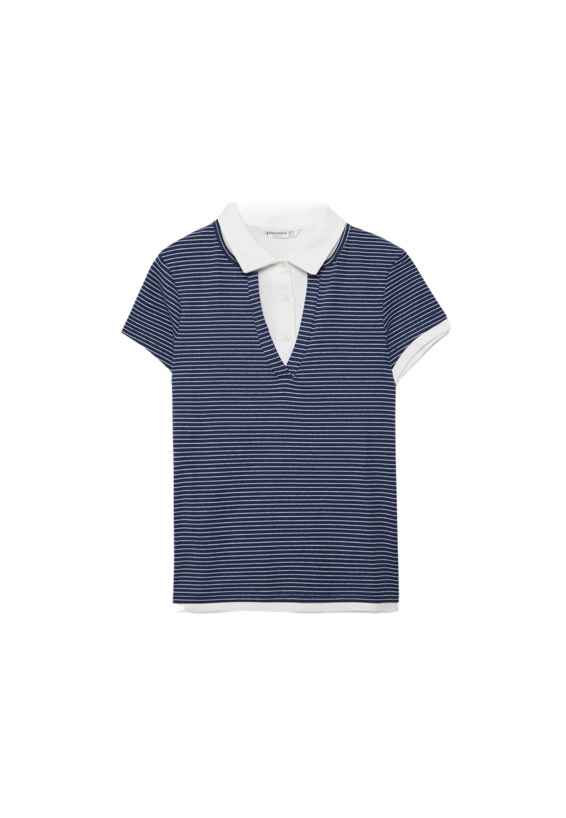 Double-layer short sleeve polo T-shirt — Ecru