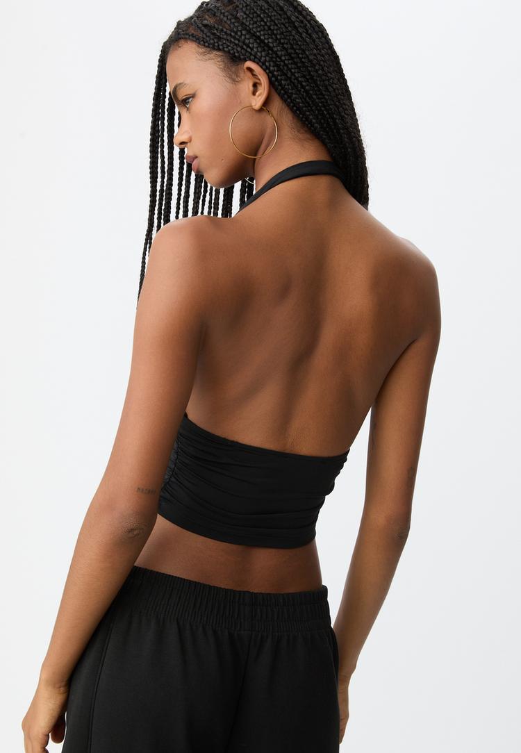 gathered halter top