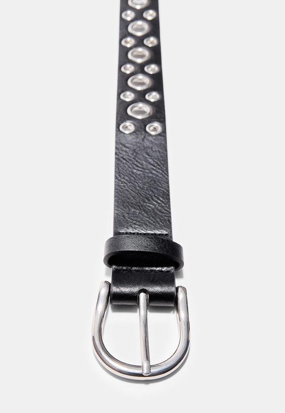 Stradivarius Eyelet Belt Black 30