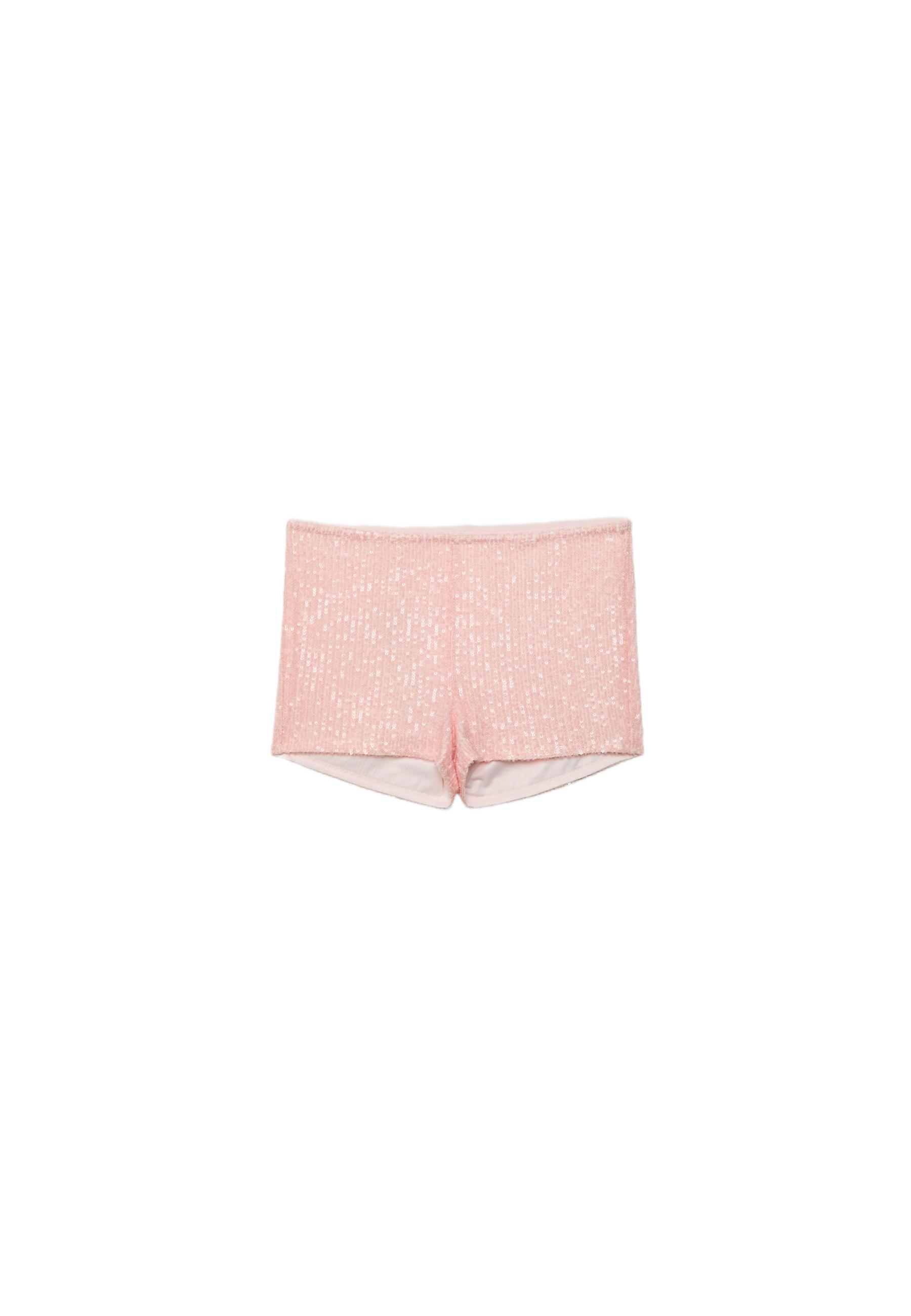 Sequin mini shorts — Pastel pink