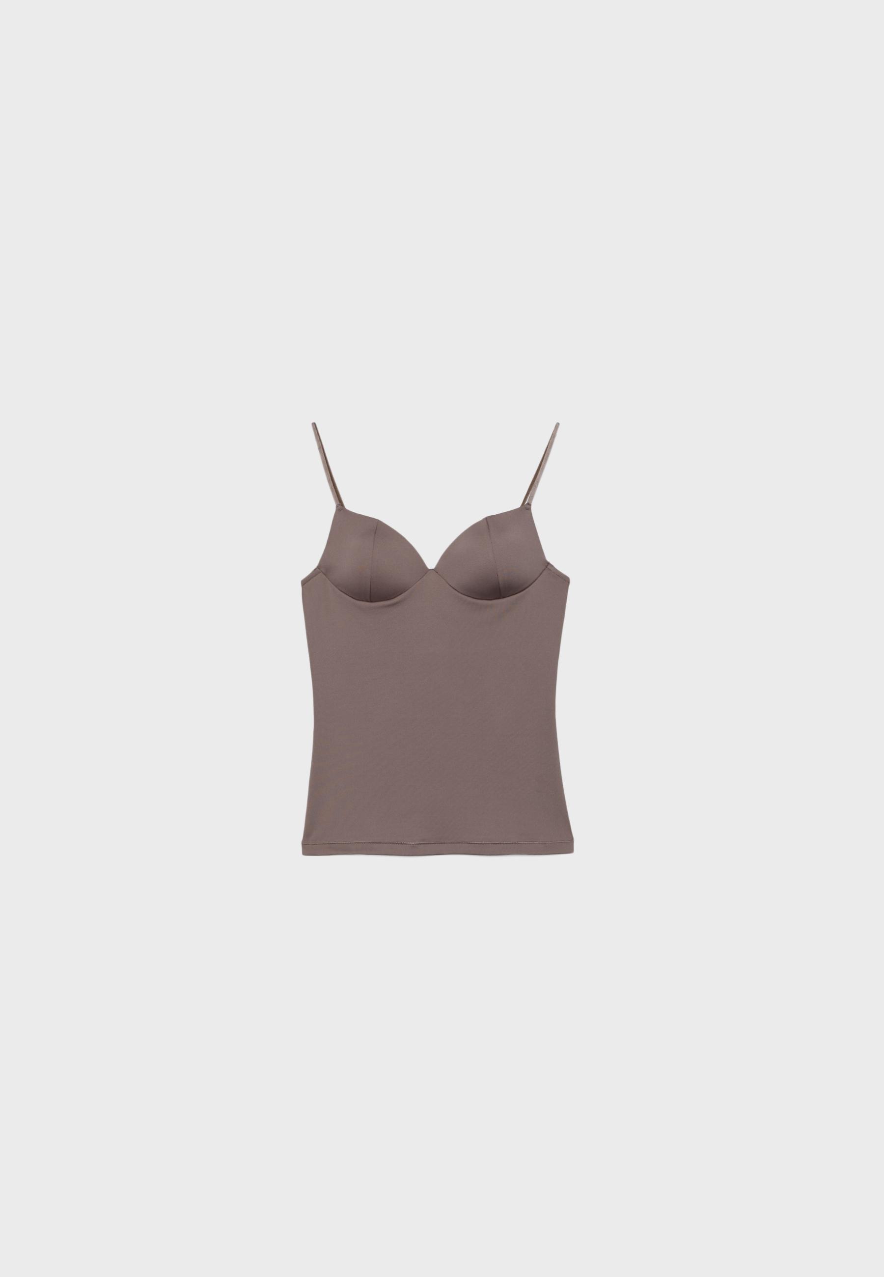 Corsetry-inspired top — Brown