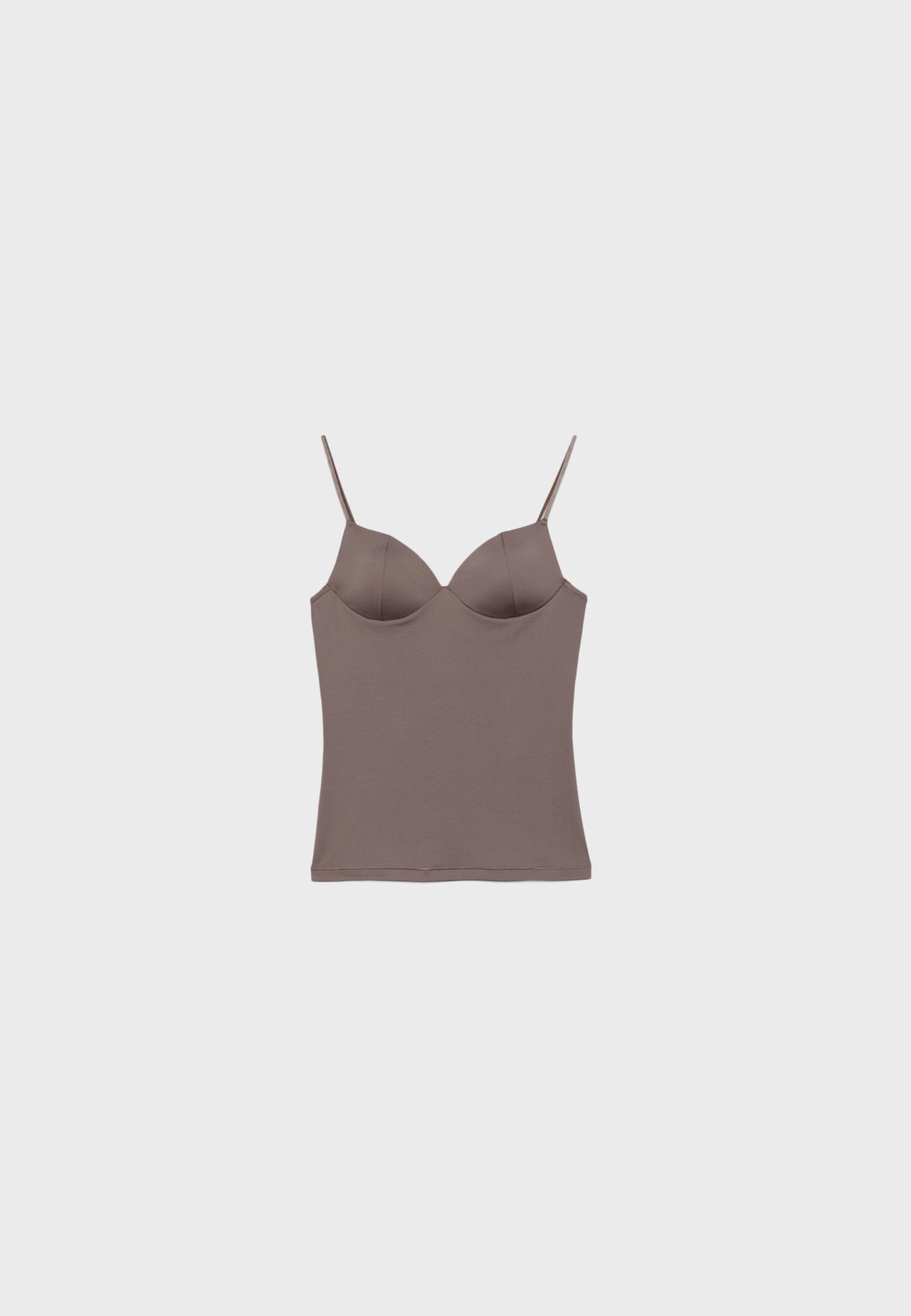Corsetry-inspired top — Brown