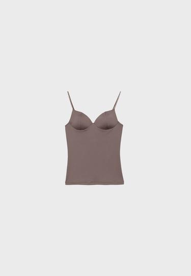 Corsetry-inspired top — Brown 7
