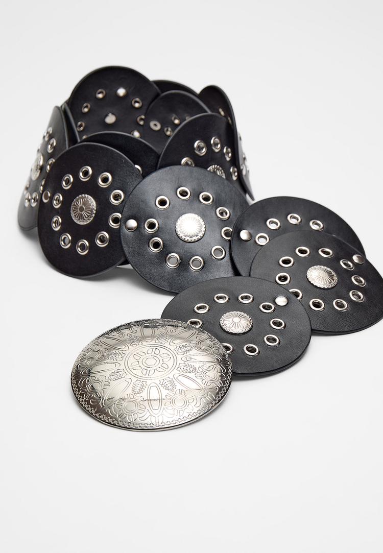 studded belt with plate