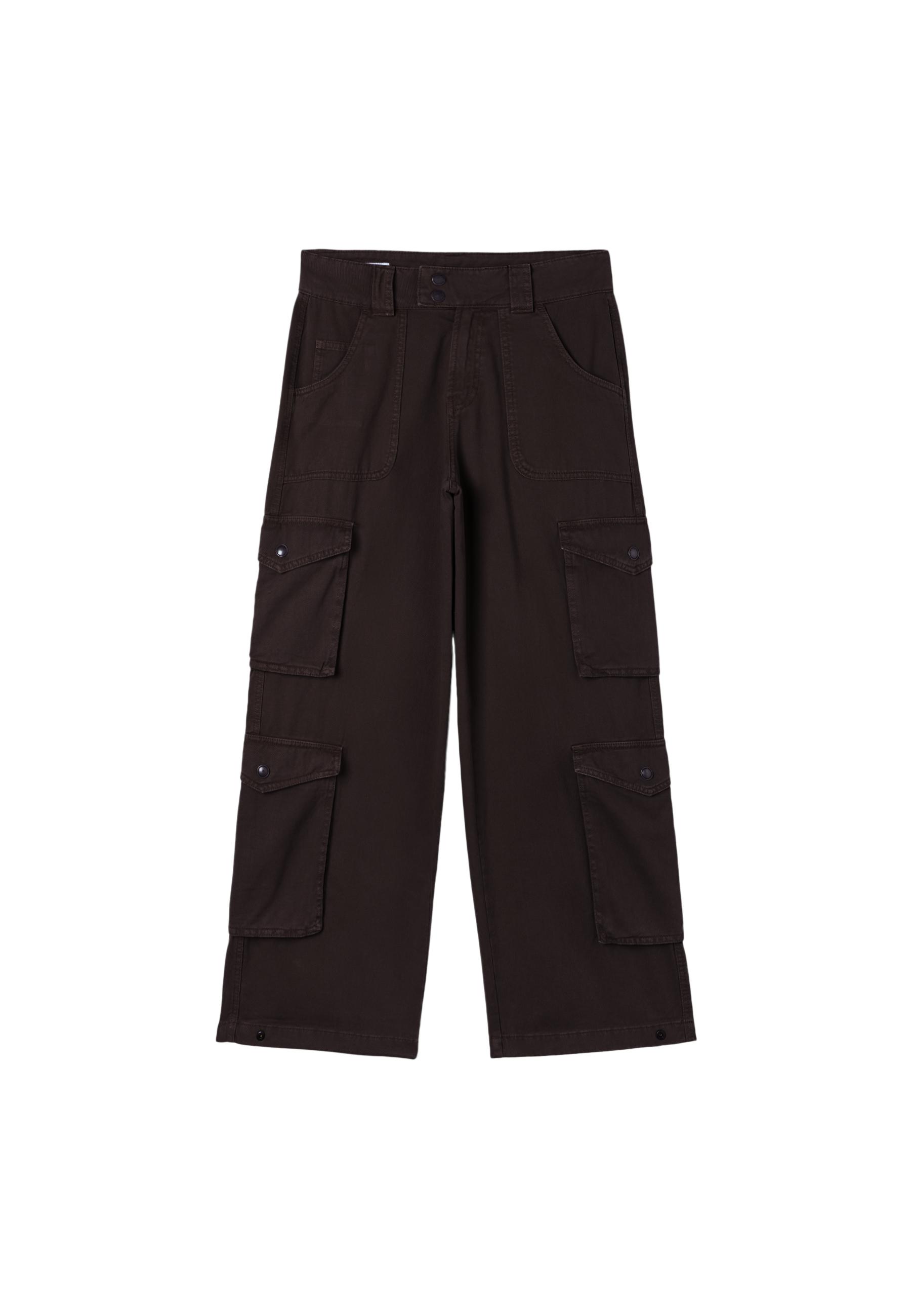 Straight cargo trousers — Brown