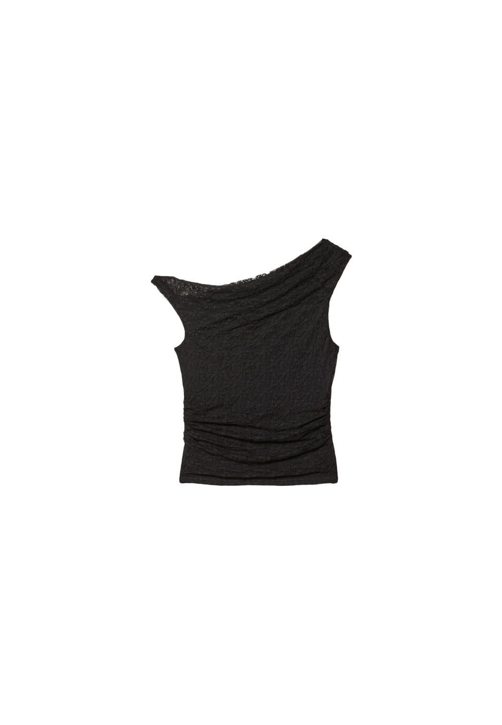 Asymmetric lace top