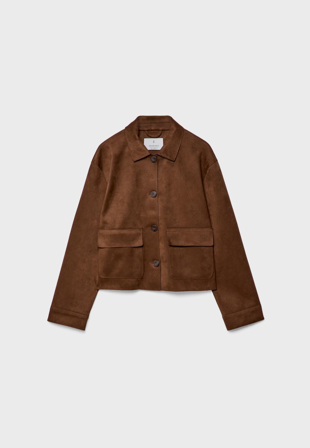 Cazadora bolsillos efecto ante