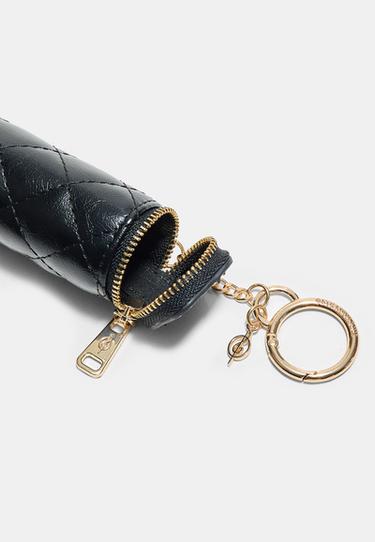 Quilted wash bag charm — Black 5