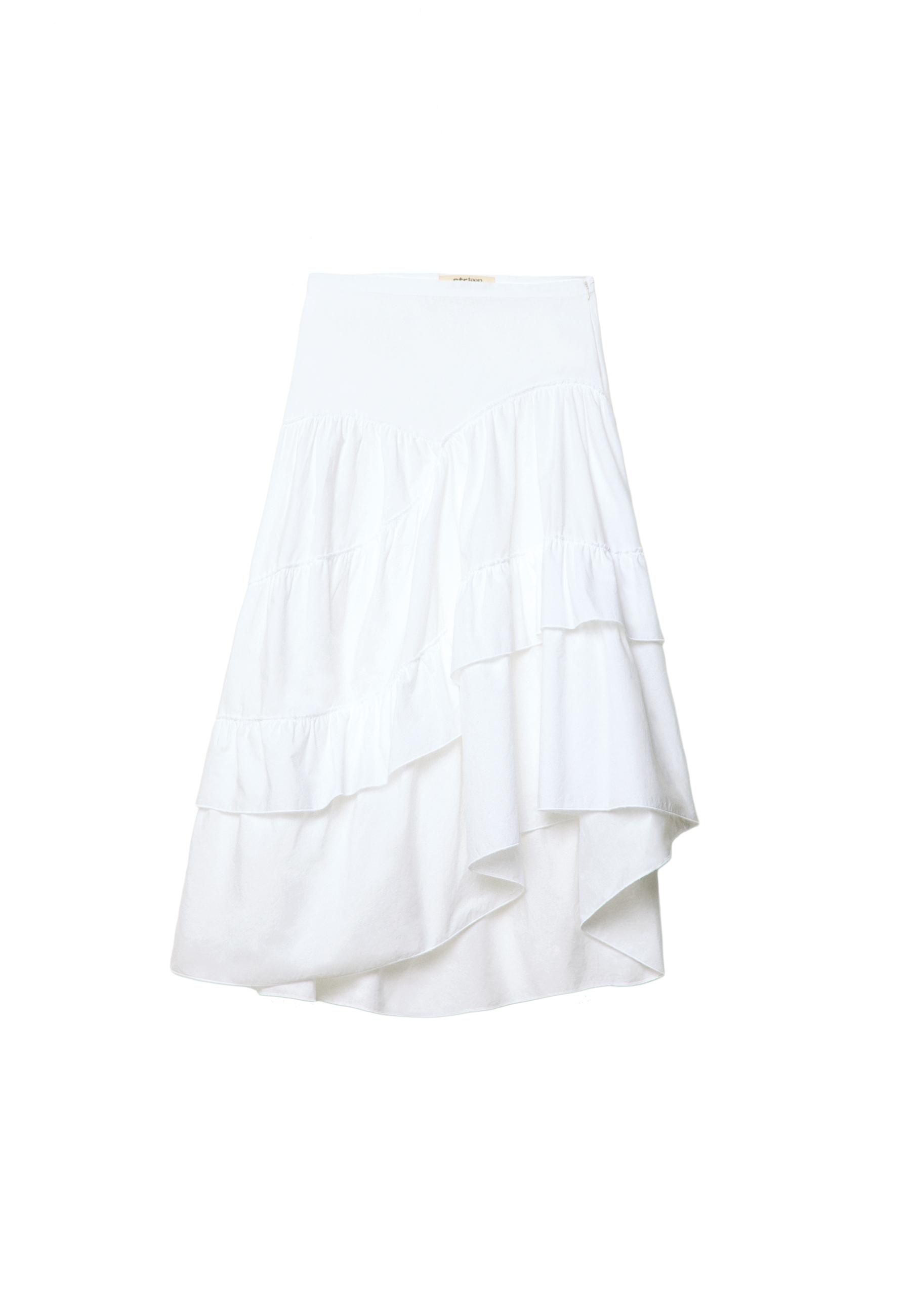 Jupe fluide midi asymétrique - Mode femme | Stradivarius France
