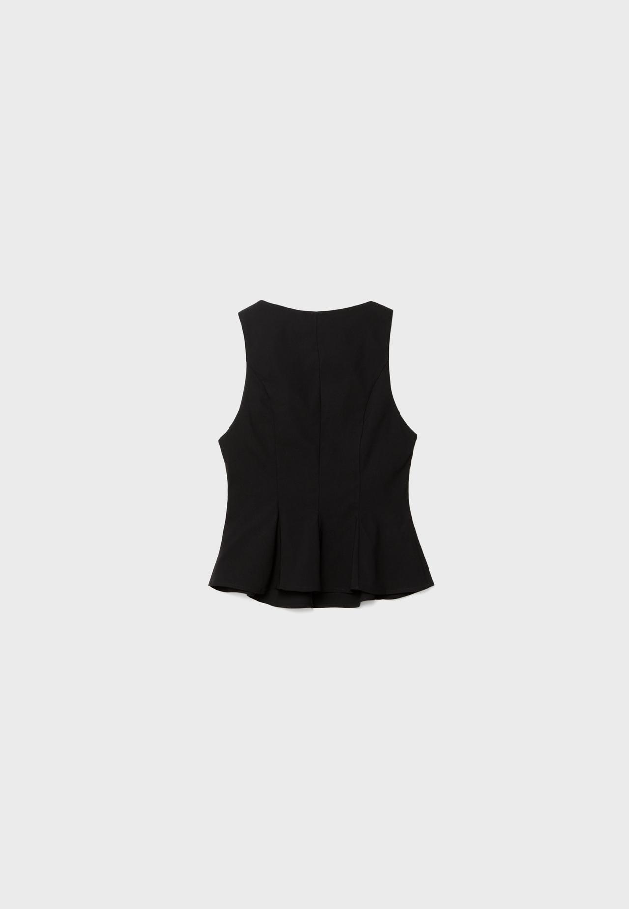 Sleeveless peplum top — Black