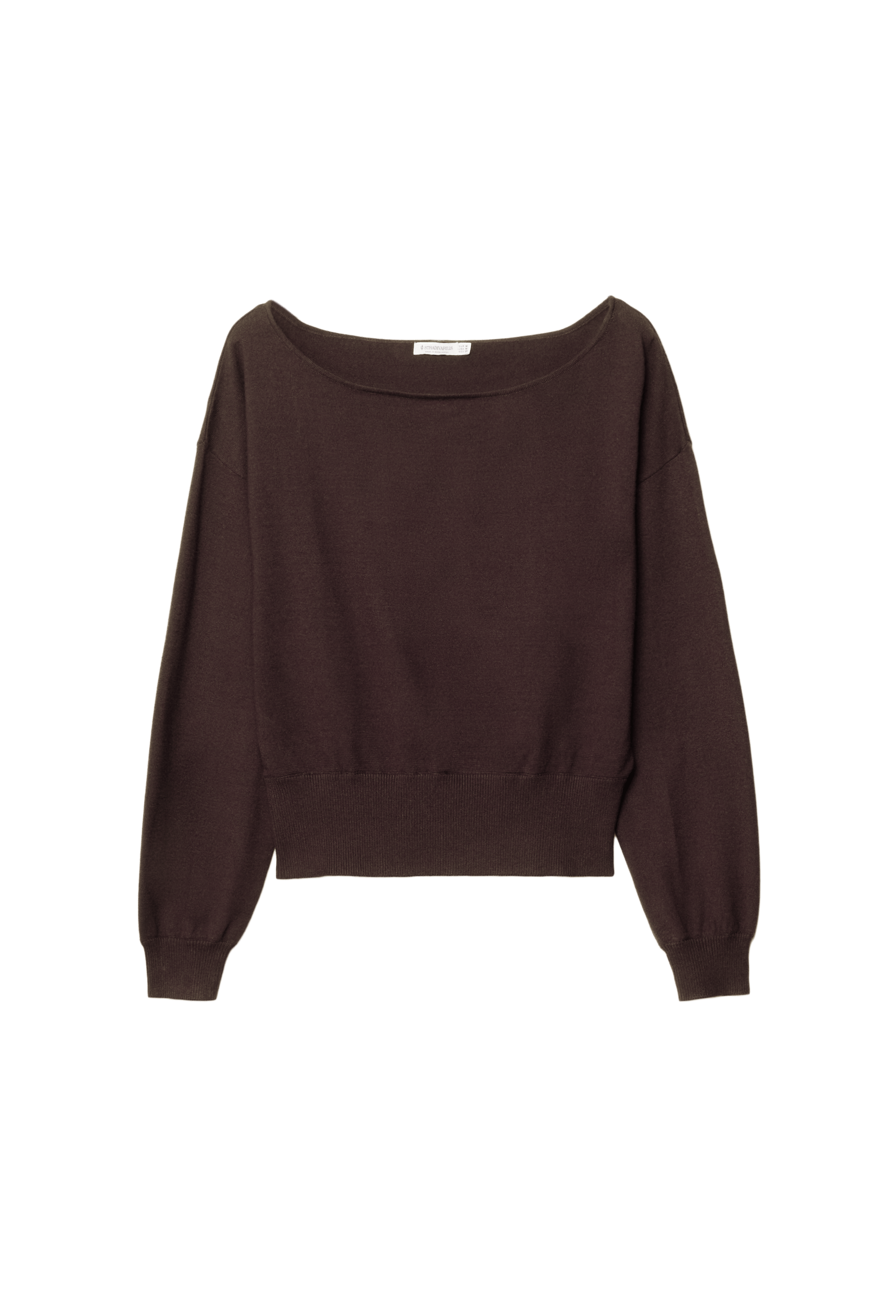 Asymmetric knit sweater — Brown