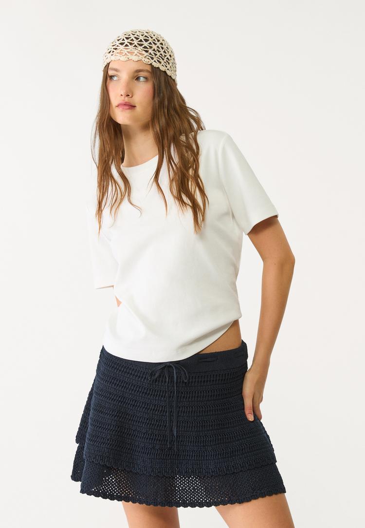 falda mini volantes crochet