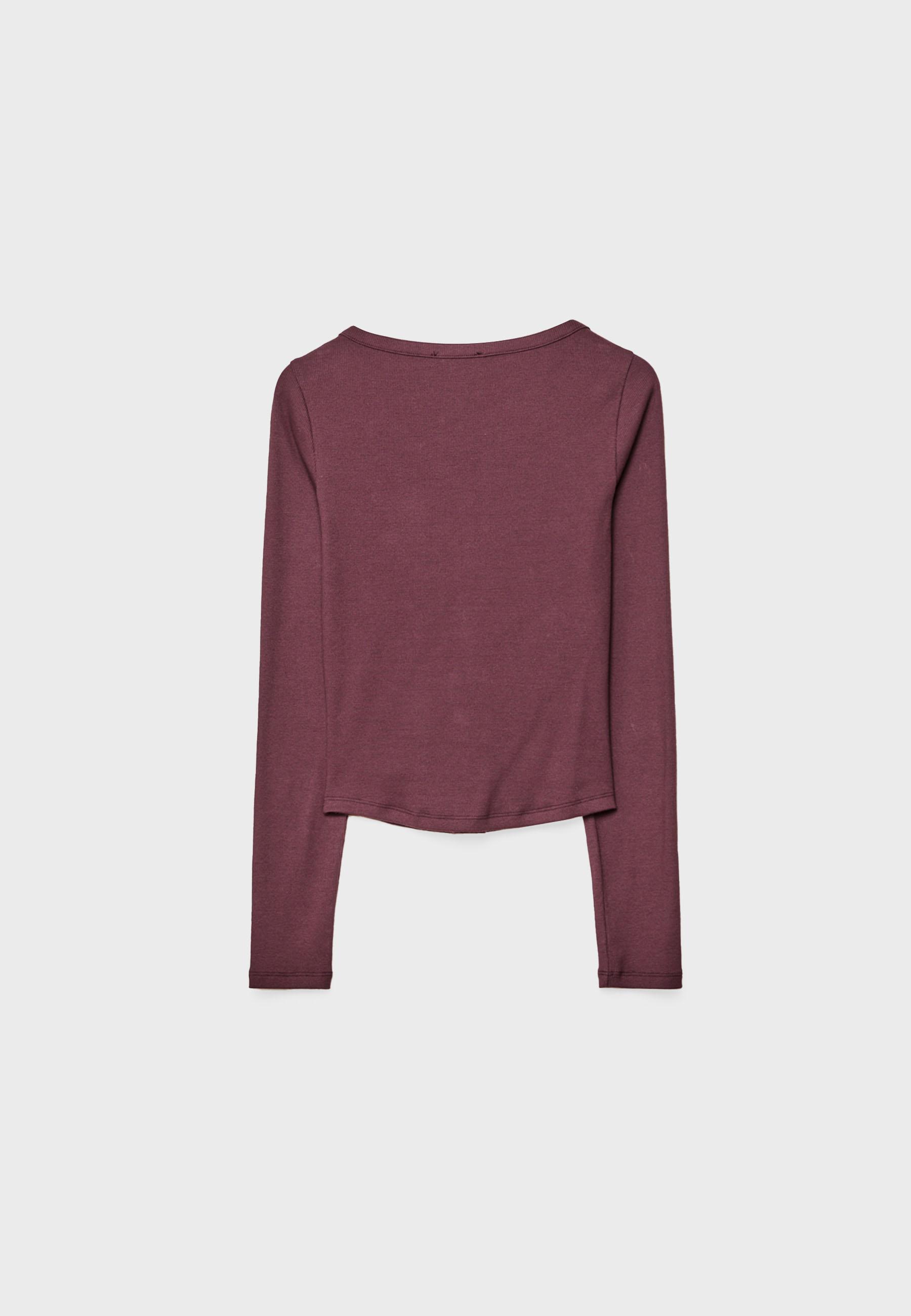 Blouse with buttons — Burgundy