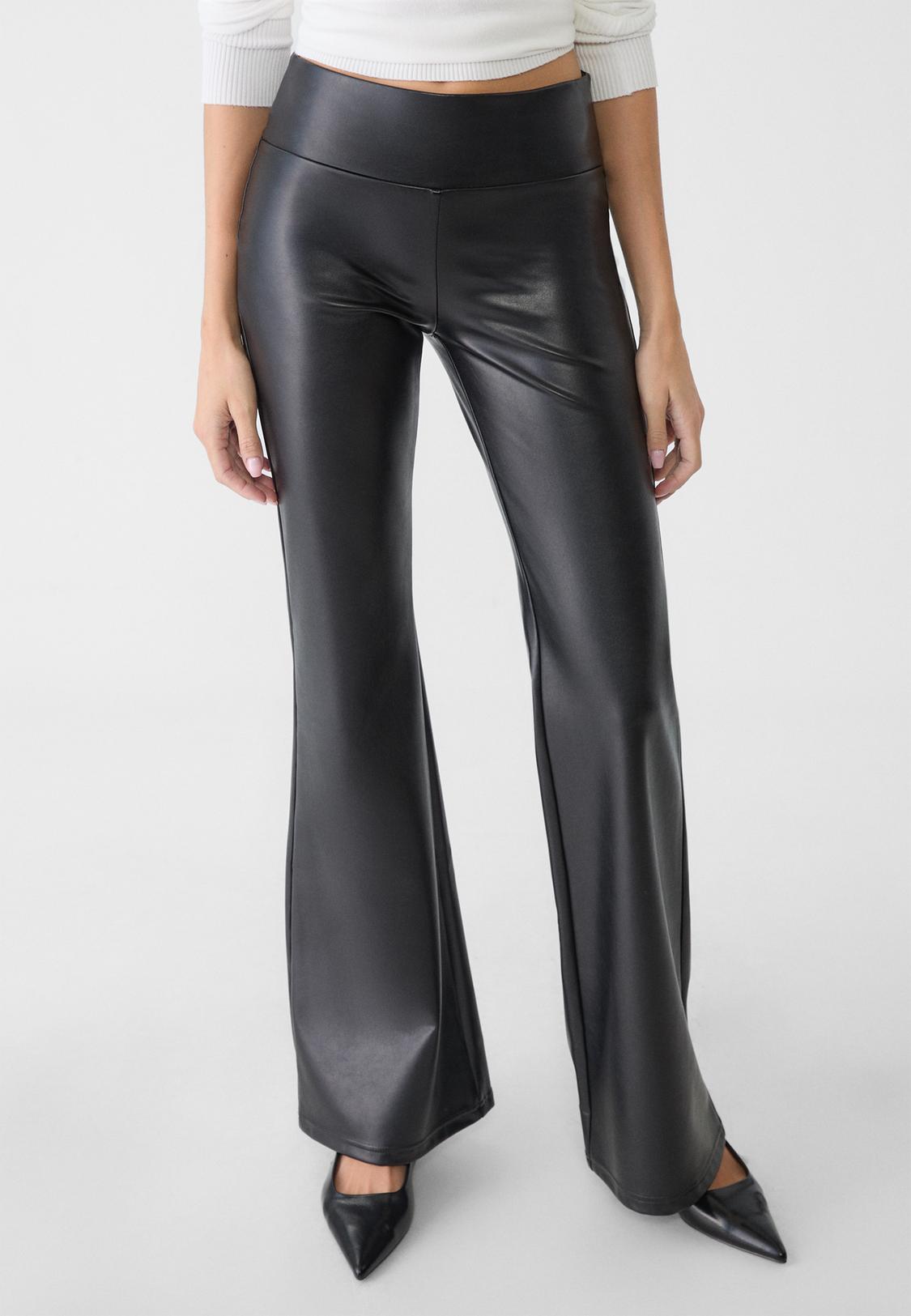 Stradivarius Faux Leather Wide Leg Stradivarius Flared Leather