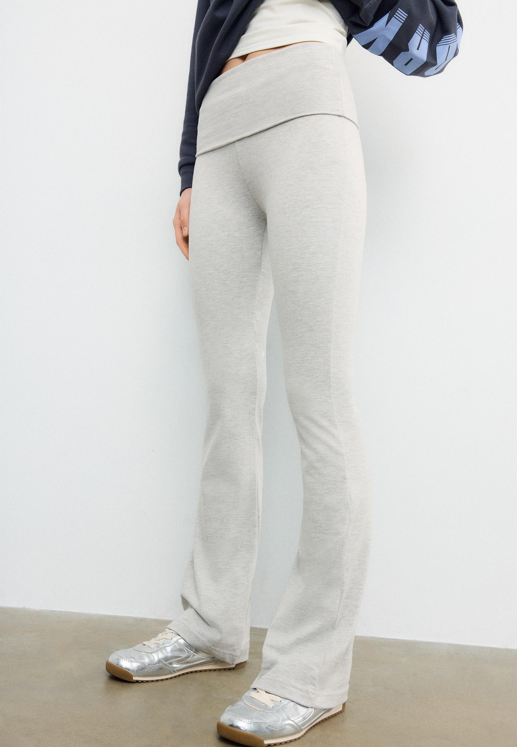 Flared leggings — Grey melange