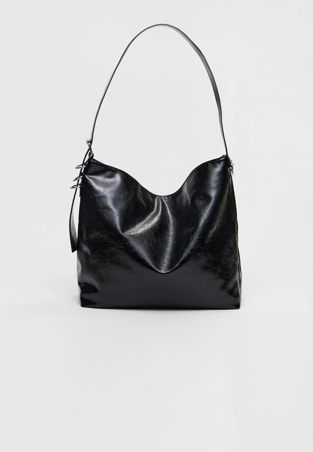 Faux leather bucket bag