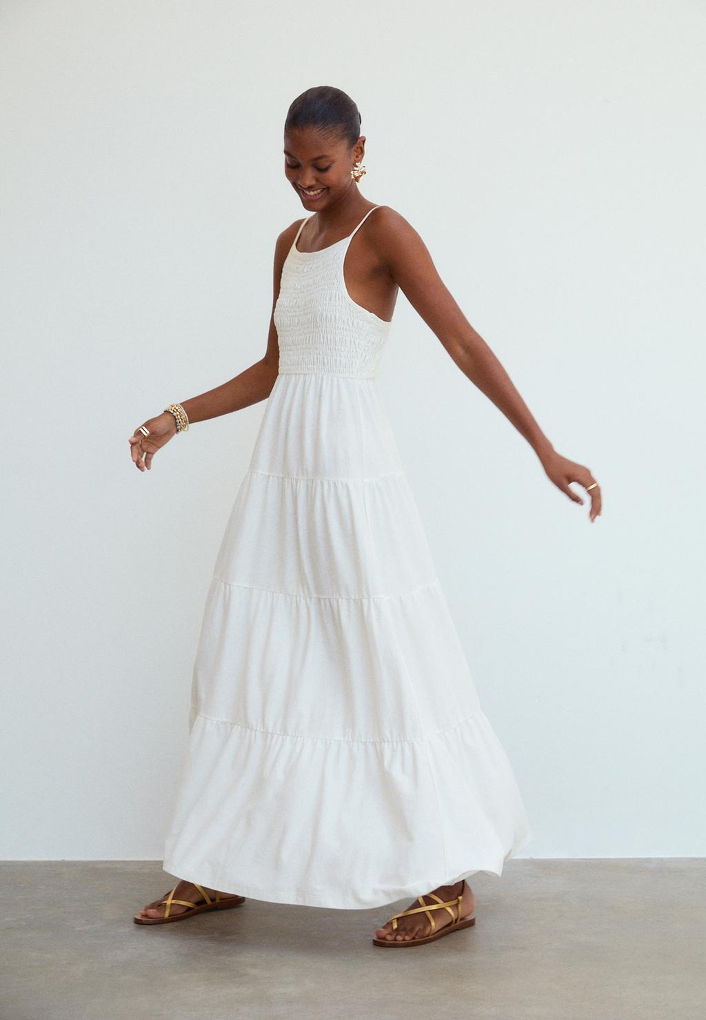 Robe longue fluide à bretelles