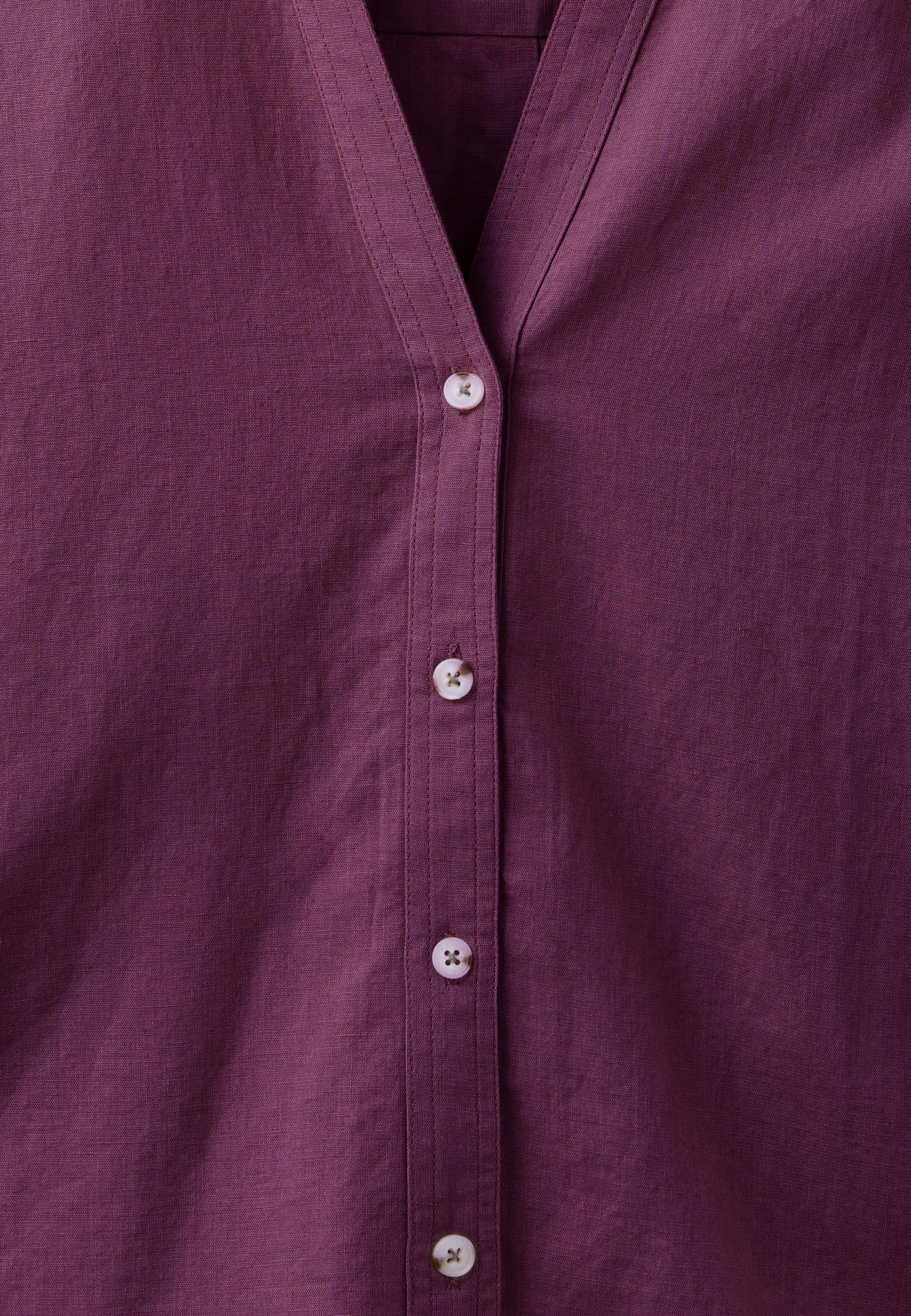 Linen-effect kimono sleeve shirt — Purple
