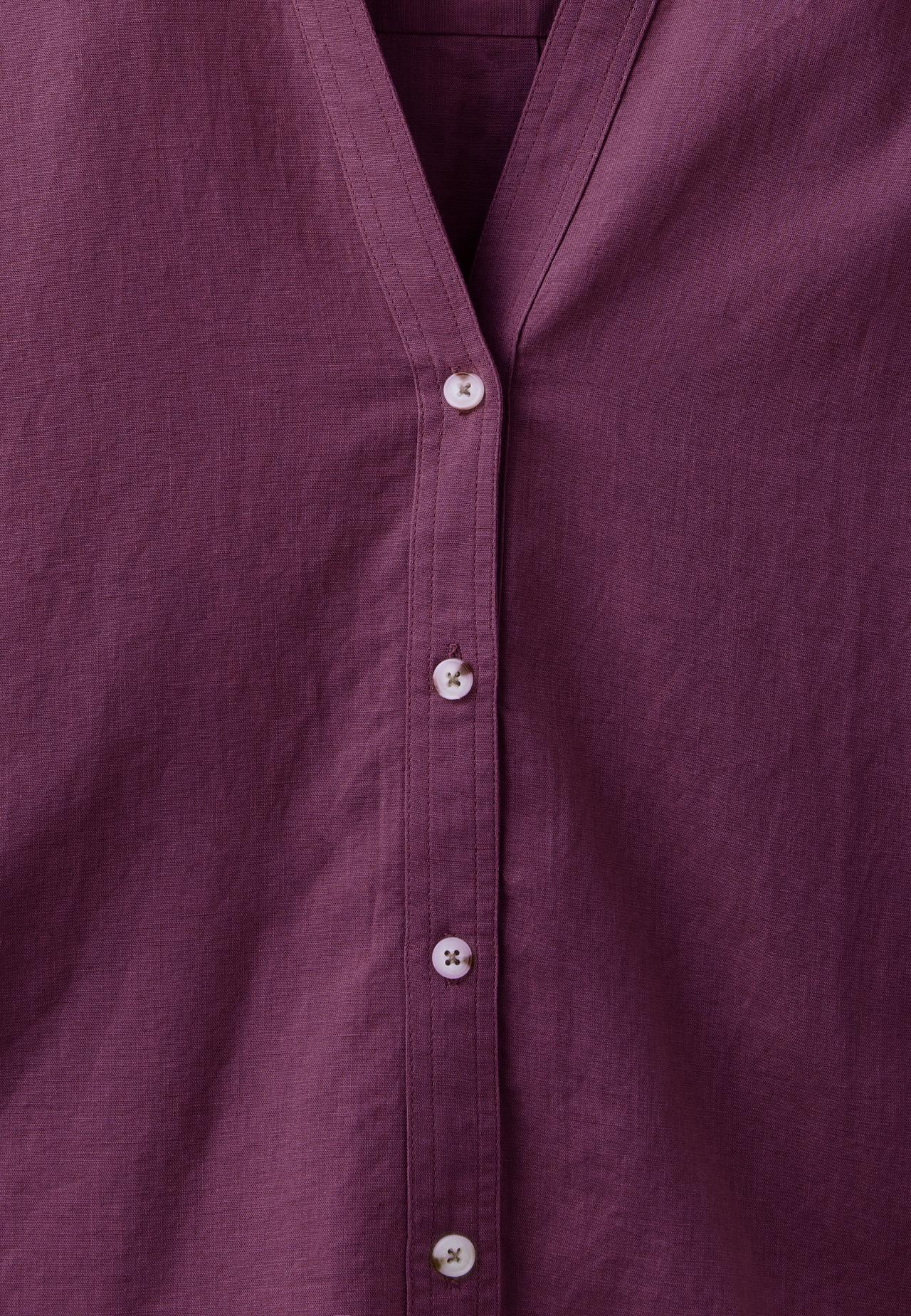 Linen-effect kimono sleeve shirt — Purple
