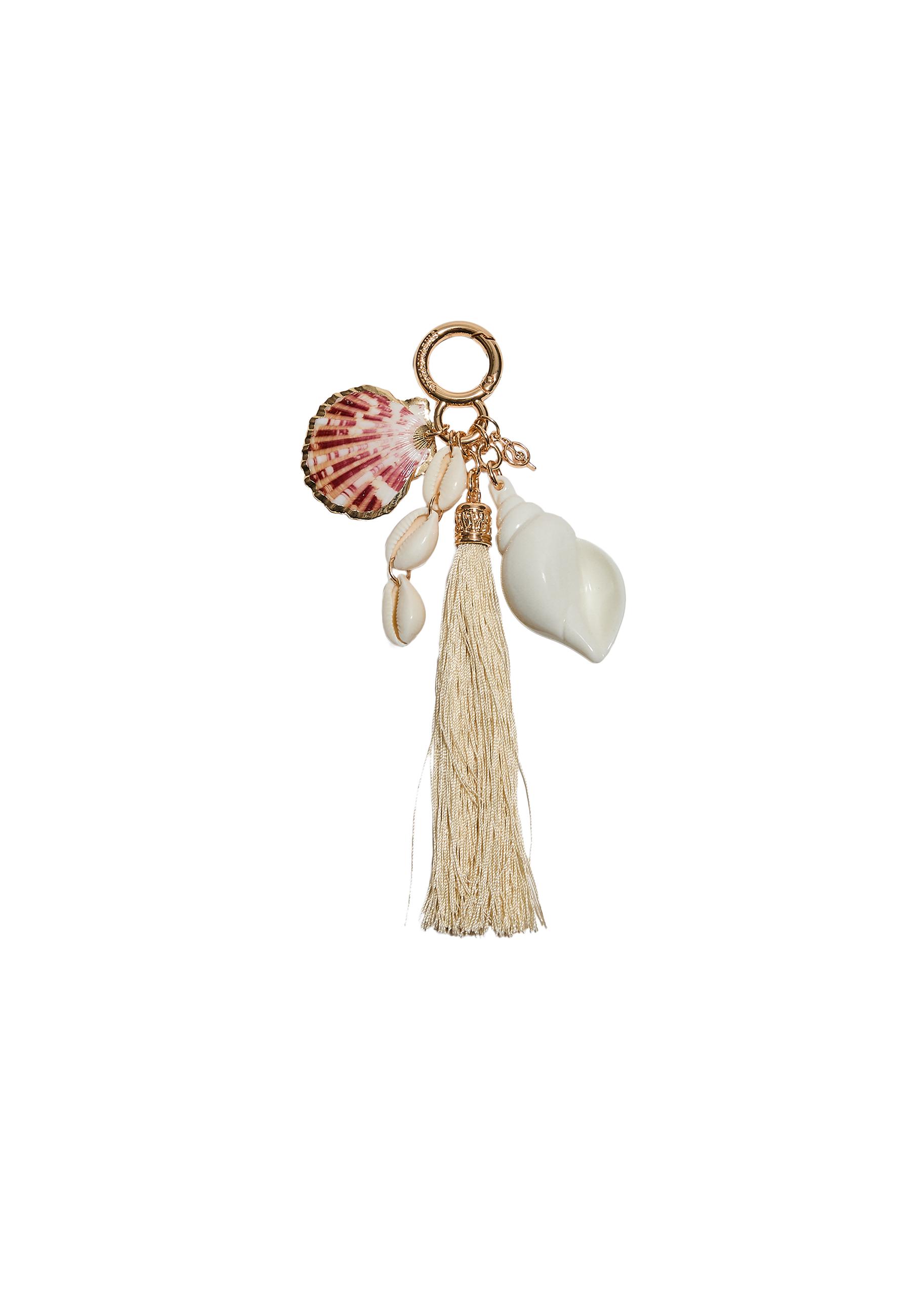 Conch shell charm keyring — Gold