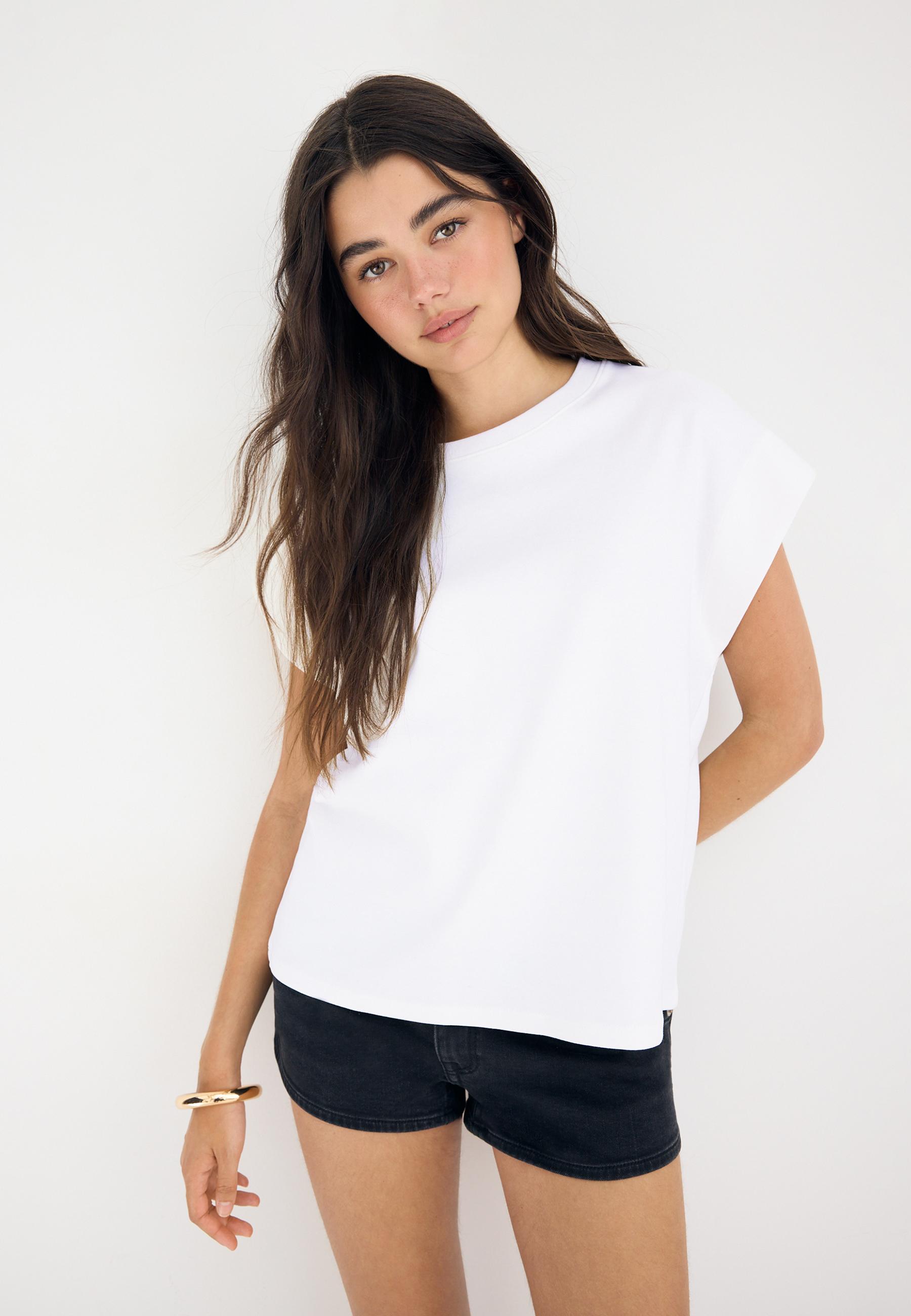 B06 Basic dropped-shoulder T-shirt — Ecru