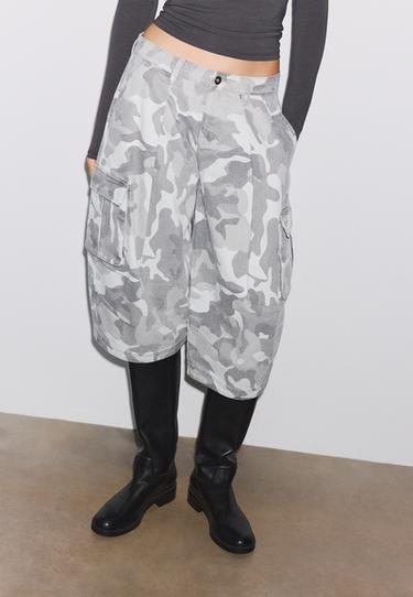 Printed twill Bermuda shorts — Grey 3